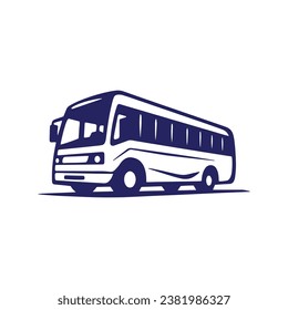 Logo del diseño de la silueta del bus de la escuela del icono del bus vector de transporte aislado