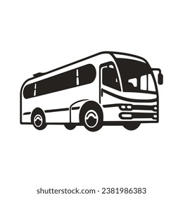 Logo del icono del autobús escuela vector vehículo aislado diseño de la silueta del bus negro