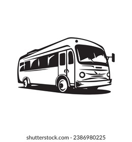 Logo of bus icon vector silhouette isolated design school bus concept