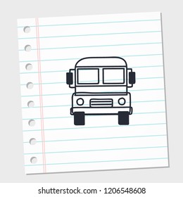 logo bus symbol vector image on a piece of paper. vector illustration