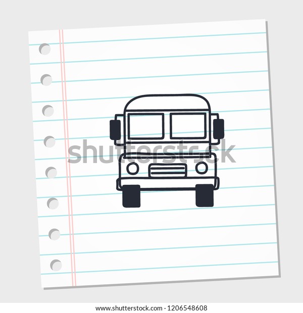 logo bus symbol vector image on a piece of\
paper. vector\
illustration