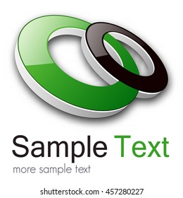 Logo business 3D circles, vector symbol.