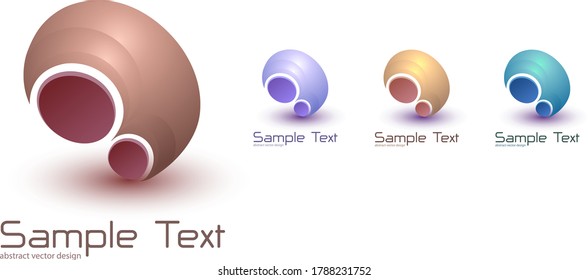 Logo business 3D shape, dynamic technology abstract symbol. vector illustration.