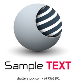 Logo business 3D sphere, vector symbol.