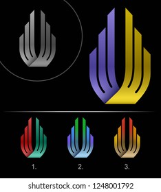 Logo Business abstract vector design template, Logo ribbon, Business abstract vector design template, Hi tech looped infinity logotype, Creative concept business logotype, Vector illustration
