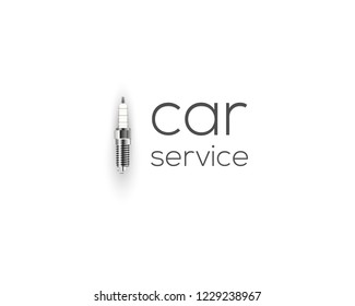 Logo and business card template, layout for auto, car, repair service.  Vector illustration.