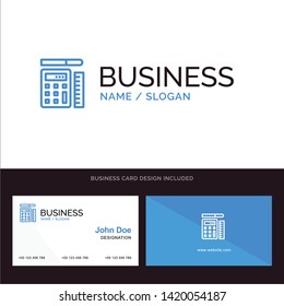 Logo and Business Card Template for Pen, Calculator, Scale, Education vector illustration