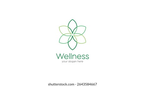 Logo for business, health, meditation, relaxation. Wellness natural abstract logo design with unique natural person and leaf concept with creative idea.