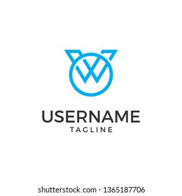 logo business initial WO, illustration