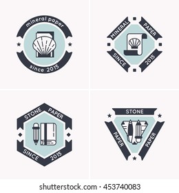 Logo for business for the production of stone paper, paper from waste marble. Vector logo in a modern linear style.