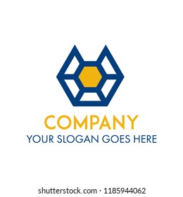logo business technology hexagonal shape concept