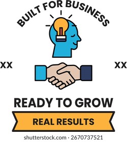 A logo for a business that is built for business. The logo features a handshake between two people, symbolizing trust and collaboration. The logo is designed to convey the idea of growth and success
