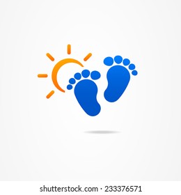 logo business traces sun icon