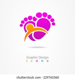 Logo business traces web icon baby