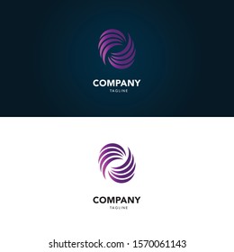 Logo Business Wind Character Gradient