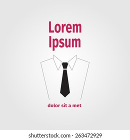 Logo with businessman, vector illustration