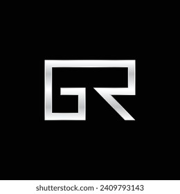 logo bussines letter GR monogram silver