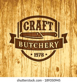 logo butcher butchery meat vector sticker stamp beef cleaver knife retro styled mark of butcher meat store torn on timber logo butcher butchery meat vector sticker stamp beef cleaver knife cattle anim