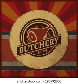logo butcher cow food retro styled vector labels of butcher shop logo butcher cow food calf animal classical product meat farm knife isolated pig natural deadly nourishment market pure sign bovine bee