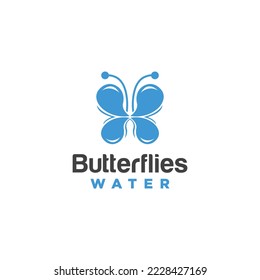 Logo Butterflies Water design vintages