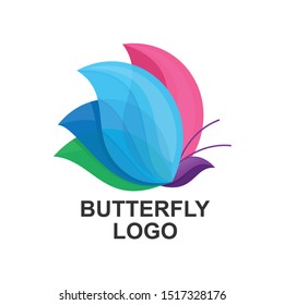 logo butterfly art vector design colorful