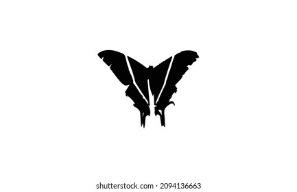 logo butterfly black and white vector illustration design