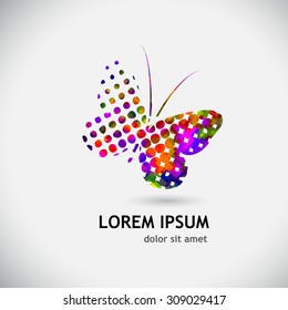Logo butterfly colored circles. Vector