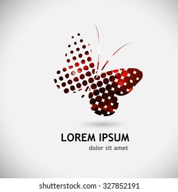 Logo butterfly colored circles. Vector