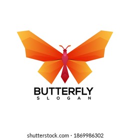 Vector de diseño de degradado colorido de la mariposa del logotipo