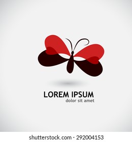 Logo Butterfly Hearts. Vector
