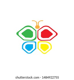 logo of a butterfly and a icon vector