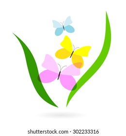 logo butterfly. Leaf and butterfly.