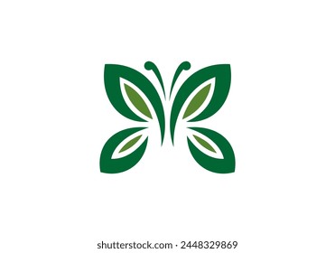 Logo Butterfly Leaf Premium Vector Design Graphic Art