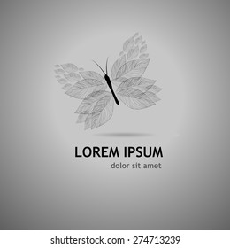 Logo butterfly leaf. Vector