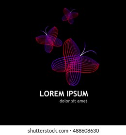 Logo Butterfly lines. Vector