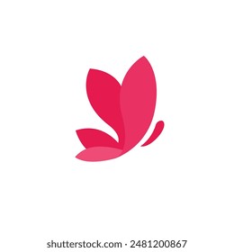 Logo mariposa rosa mosca con fondo en blanco