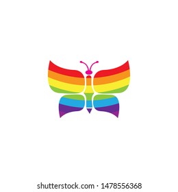 logo of a butterfly and a rainbow vector