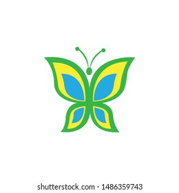 logo of a butterfly and a rainbow vector
