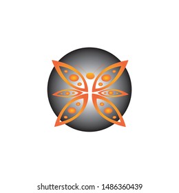 logo of a butterfly and a rainbow vector