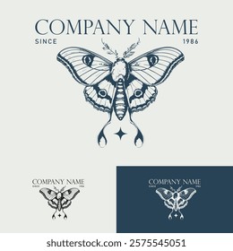 Logo Butterfly Vintage Luxury Logo for Spa, Beauty, Farm, Natural