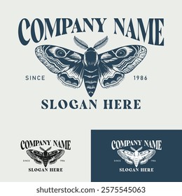 Logo Butterfly Vintage Luxury Logo for Spa, Beauty, Farm, Natural