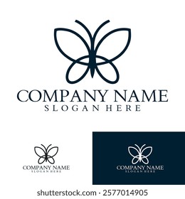 Logo Butterfly Vintage Luxury Logo for Spa, Beauty, Farm, Natural