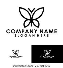 Logo Butterfly Vintage Luxury Logo for Spa, Beauty, Farm, Natural