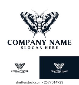 Logo Butterfly Vintage Luxury Logo for Spa, Beauty, Farm, Natural