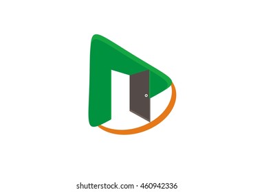 logo button on the door of success