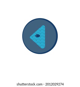 logo of a button with a triangular symbol like a fish