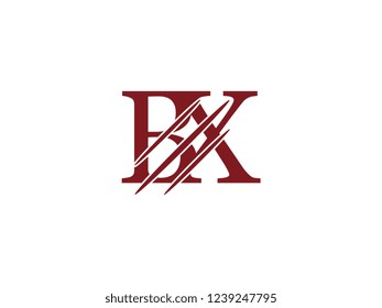the logo of the BX letter with the style of scratching the incision