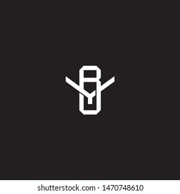 Logo BY B Y YB initial monogram locked style with black and white colors