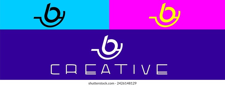 Logo by circle identity idea monogram abstract colorful creative icon vector template