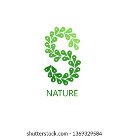 a logo by combining leaves - leaves form the letter "S".